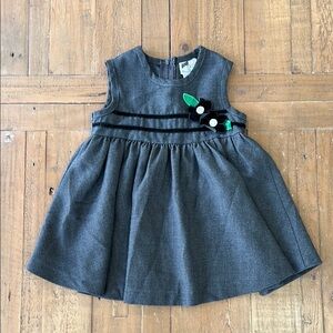 Florence Eiseman gray floral jumper dress